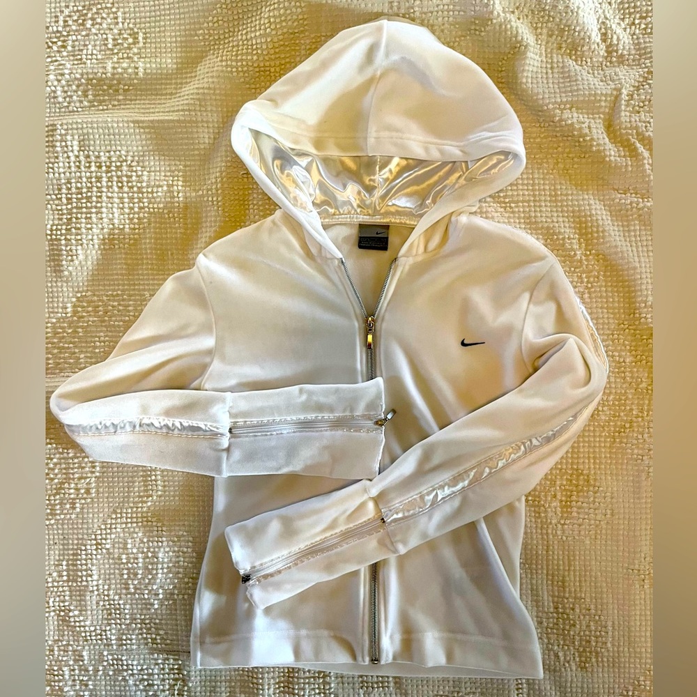 Nike Velour White ladies zip up jacket